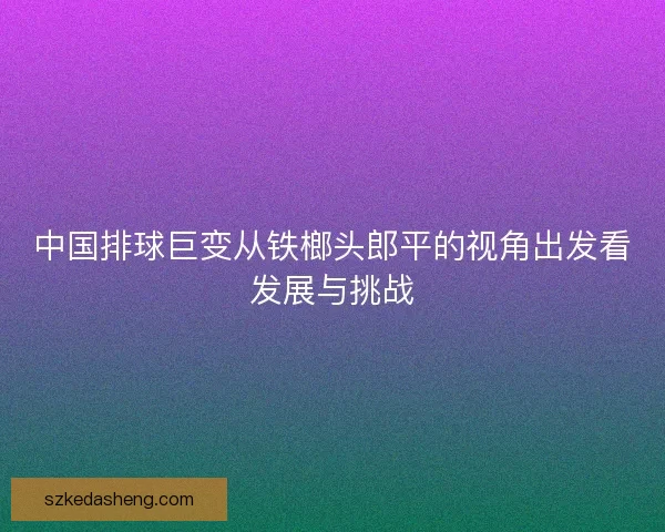 中国排球巨变从铁榔头郎平的视角出发看发展与挑战